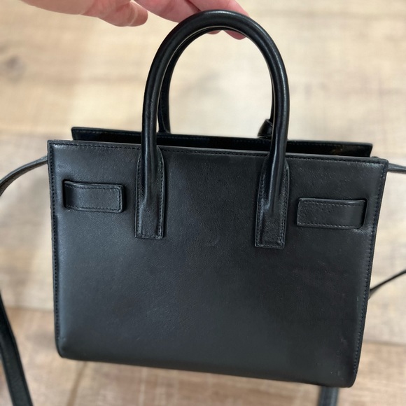 Saint Laurent Sac De Jour Nano Soft Black Leather Satchel Bag and Gold Hardware - Picture 8 of 8